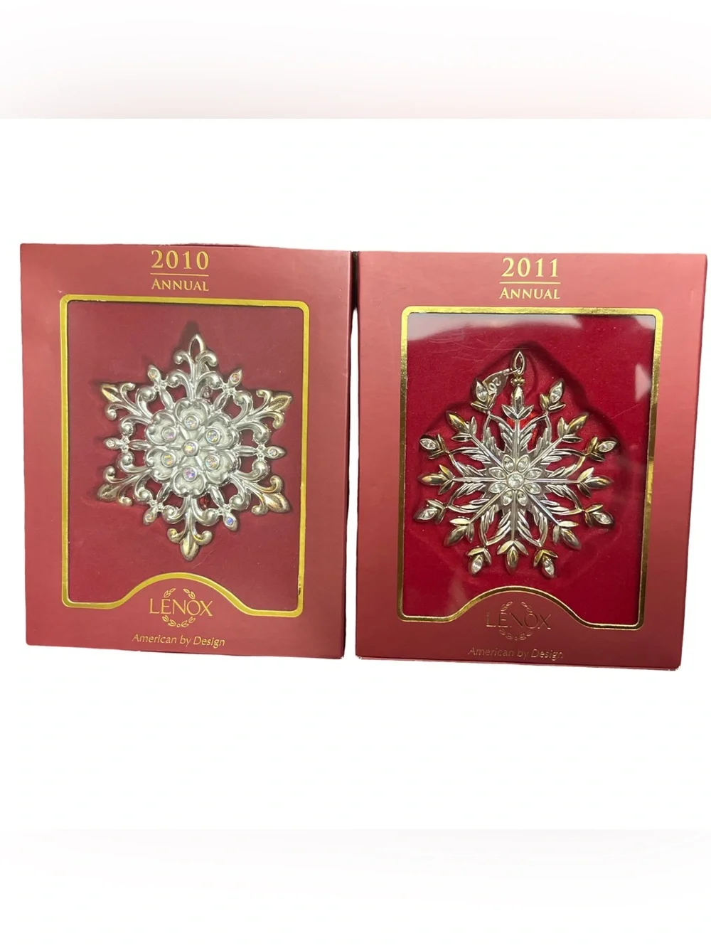 Lenox 2010/2011 Snow Majesty Snowflake Annual Christmas Ornaments Set